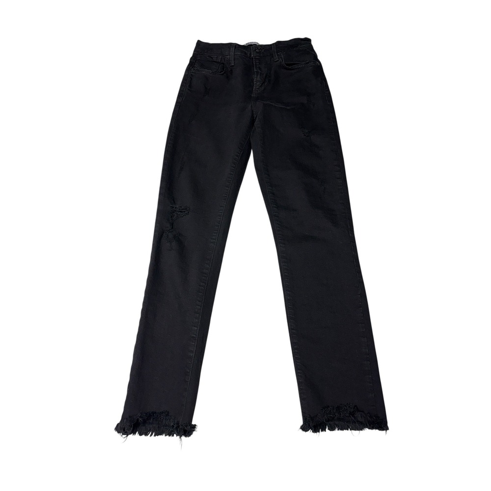 AGOLDE Sophie High Rise Skinny Crop Black Distressed Jeans‎ W24 L25
